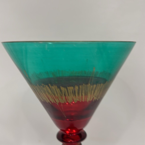 Vintage Pier 1 One Cofetti Hand Blown withh Gold Hand Painted. 8” tall x 5” Rim - Picture 2 of 7